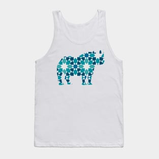 Rhino Silhouette with Pattern Tank Top